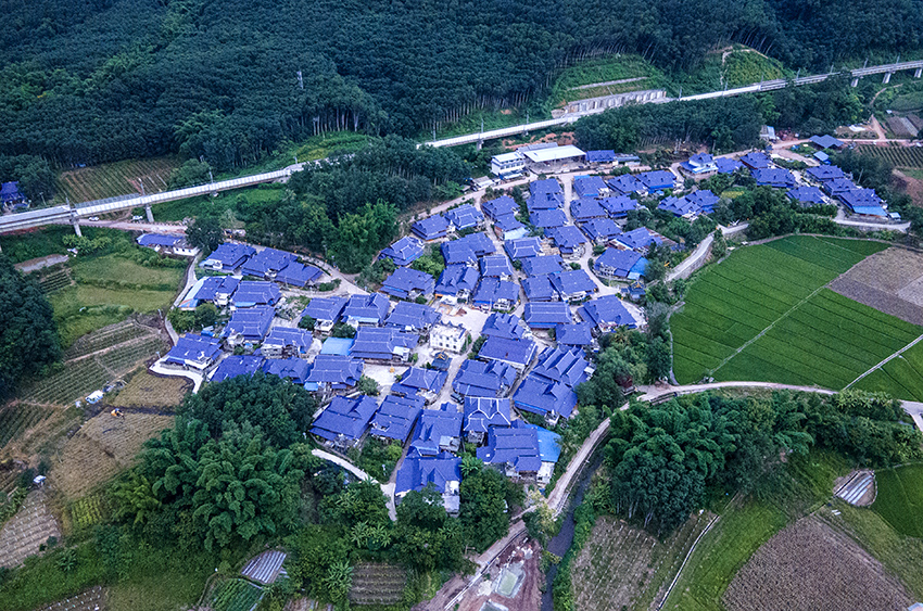 磨憨鎮(zhèn)曼莊村大龍哈小組現(xiàn)代化邊境幸福村新貌。人民網(wǎng)記者 符皓攝